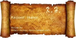 Keiner Hunor névjegykártya